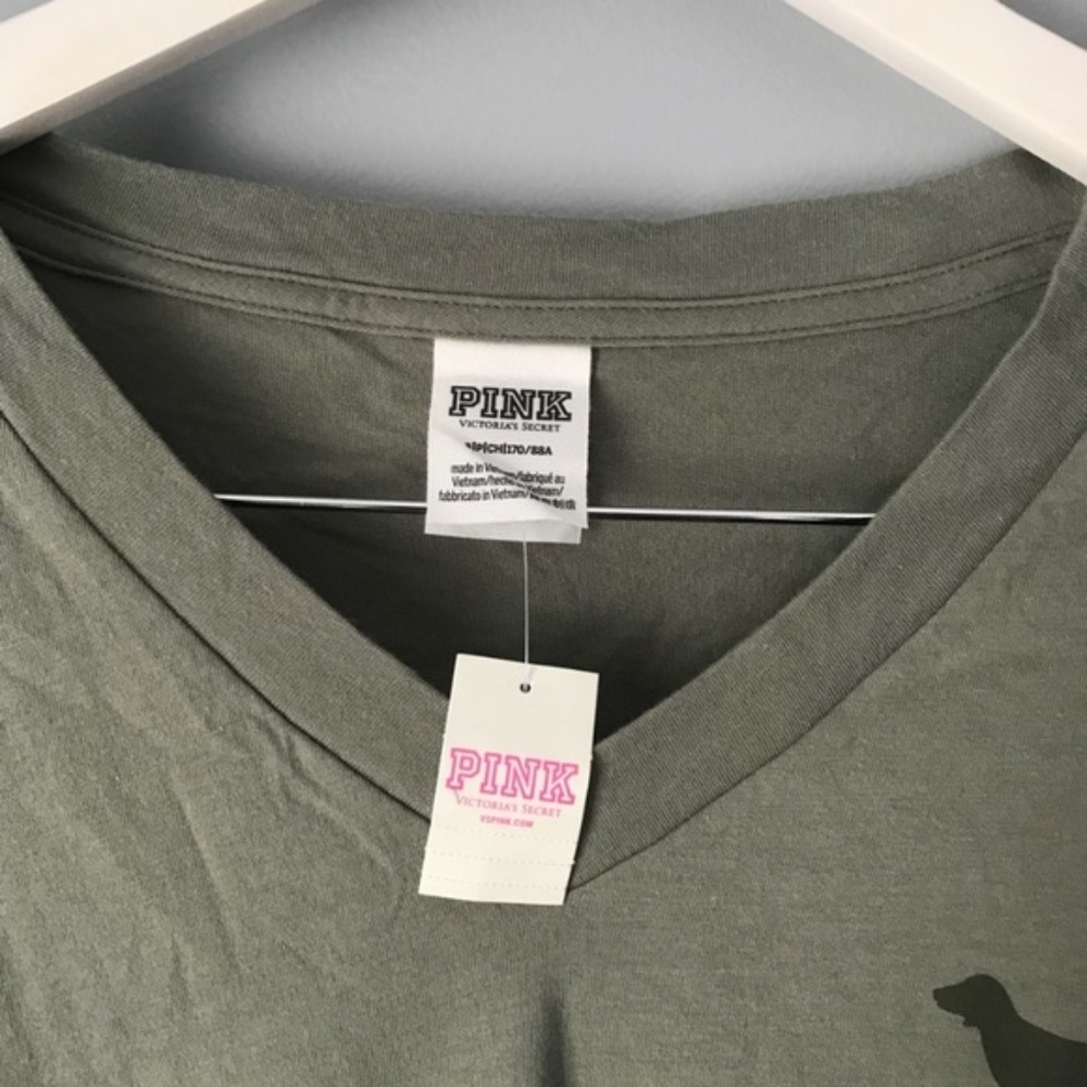 NWT Victoria’s Secret pink green tie front tee - Picture 3 of 5